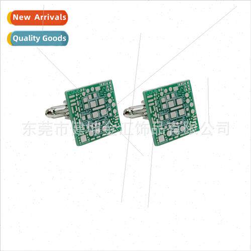 Fashion Square Green PCB Cufflinks PCB Circu Board Sleeve Pa