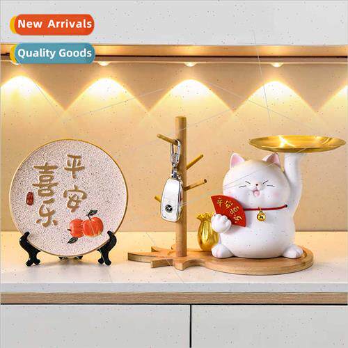 Chinese peace joy tune cat ornament home living room entranc
