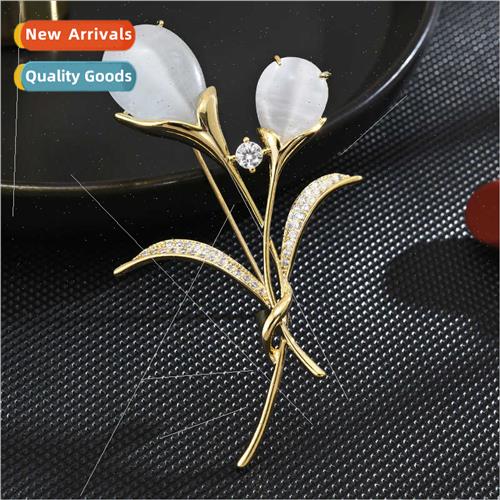 Classic high-end new tulip flower luxury brooch elegant vers