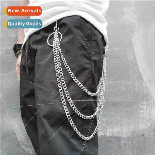 Large ring fashion three-layer chain pants chain metal pants