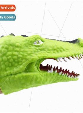 Creative TPR soft rubber green crocodile hpuppet toy animal