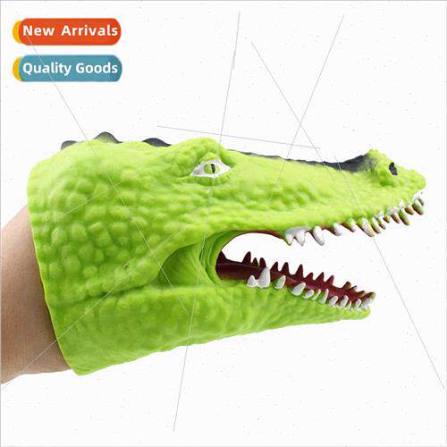 Creative TPR soft rubber green crocodile hpuppet toy animal