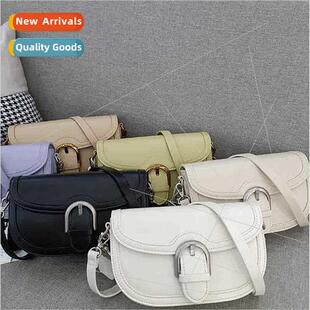 TOGO head layer cowhide fashion semi-circle saddle bag retro