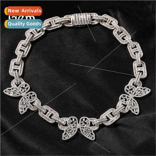 New zirconia butterfly pig nose necklace Europe fashion ins