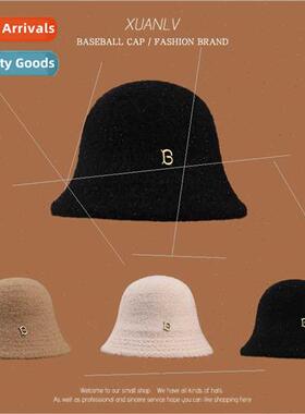 Spring Autumn Metal B letters bucket hat outdoor ladies warm