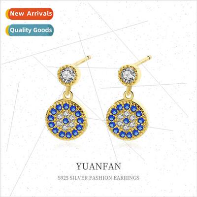 925 silver earrings female ins cold wind niche devil eye ear