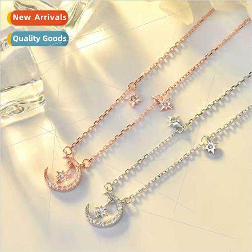 New full diamond star moon necklace ladies tide niche moon c