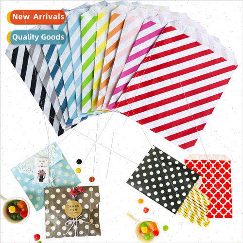 Disposable Environmental Paper Bags Colorful Twill Cookie Ba