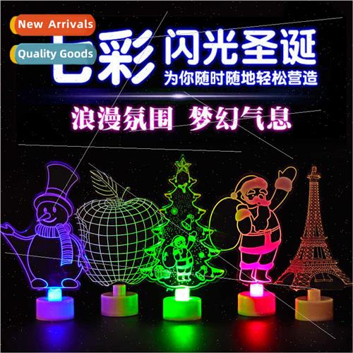 LED Colorful Acrylic Christmas Tree ght ghts Christmas Snowm