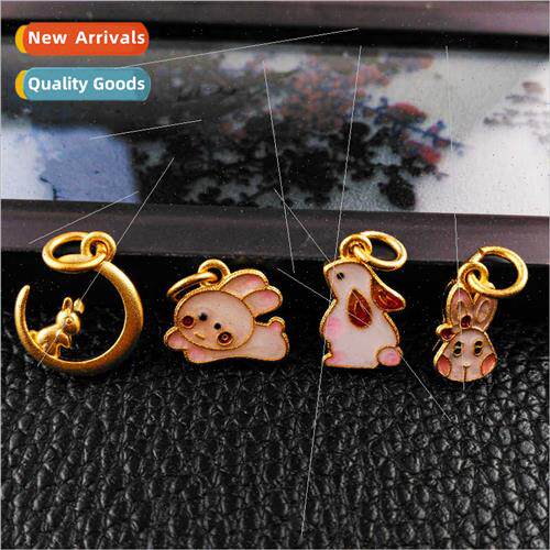 Rabbit pendant charm bear bunny moon rabbit适用collarbone ch