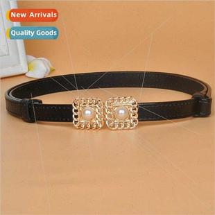 Korean fashion small buckle bel dress belt shirt Pearl skirt
