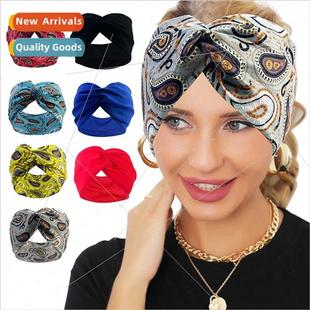 Cashew Flower Hairband Europe Fashion Printed Stchy Sports H