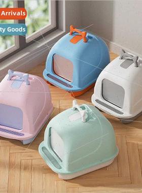 Large Cat tter Box Fully Enclosed tter Pan Color Clash tter