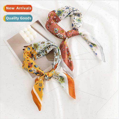 Chiffon floral print simulation silk scarf fashion commuter
