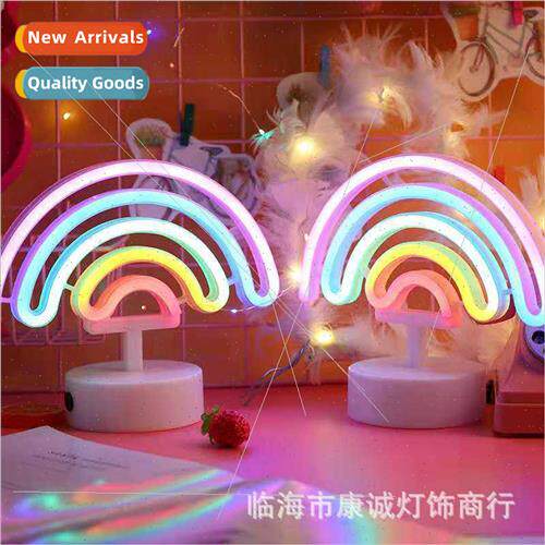 New neon bedroom girls LED night light usb wh base flamingo