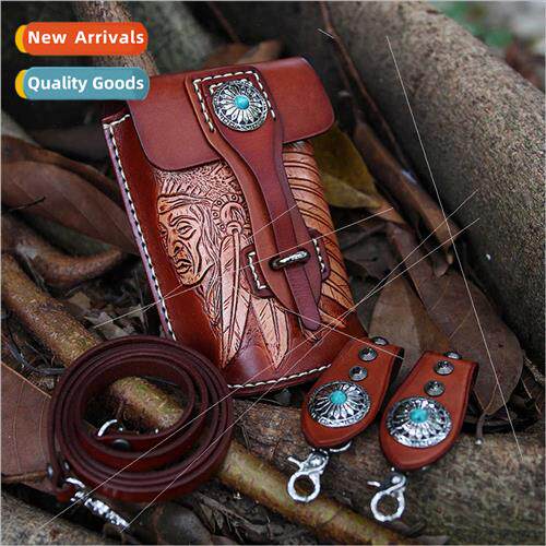 Chief men leather cool locomotive bodypack shoulder bag