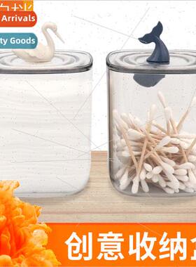 Desktop Creative Organizer Transparent Cotton Swabs Box Make