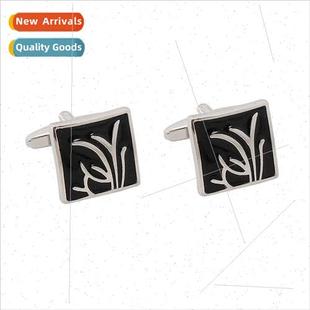 black square lacquer cufflinks business New French Creative