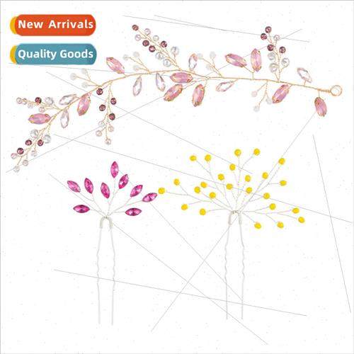 New wedding dress bride hair accessories set colorful crysta