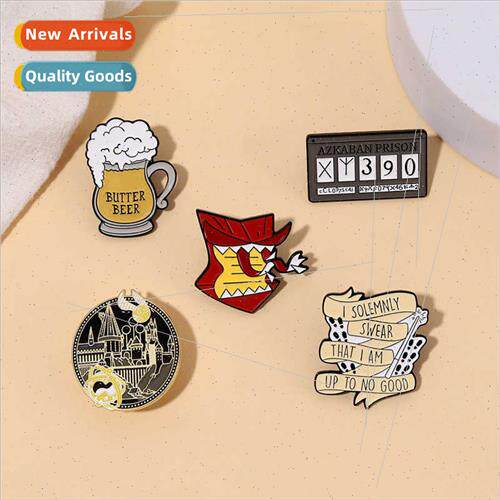 New creative life alloy brooches beer calendar glasses alpha