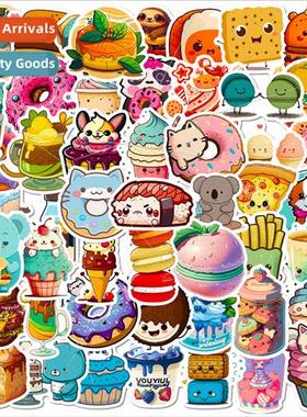 50 Donut Burger Coffee Food Stickers Dessert Girls Kids Eat