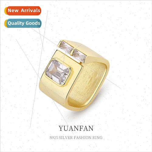 925 silver hjewelry women euroins open square zirconia ring
