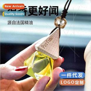beads wood cover Car car crystal perfume rearview triangular