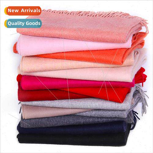 2019 Autumn Winter New Women Solid Color Wool Scarf Lambswoo