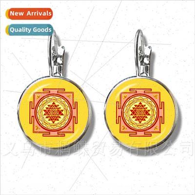 Handmade Earrings Glass Round Glass Domes Sacred Geometry Co