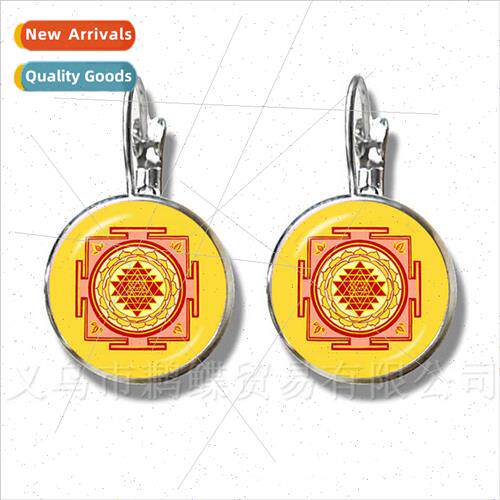 Handmade Earrings Glass Round Glass Domes Sacred Geometry Co