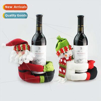 New Christmas Home Decorations Santa Snowman Wine Bottle Set