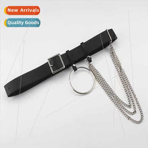 Punk chain halter square buckle belt Korean fashion versatil