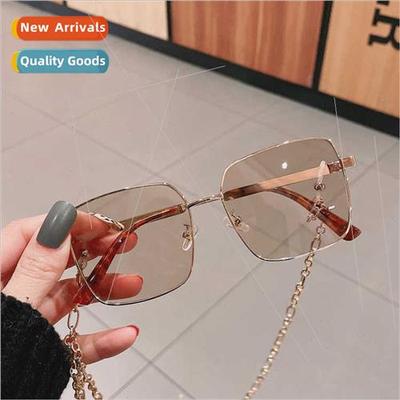 Retro HK new sunglasses female ins box tide male bungee meta