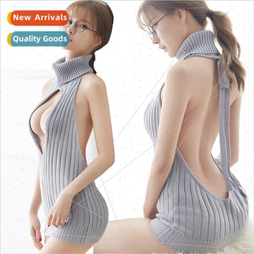 2021 Fashion Sexy Women Backless Virgin Killer Sweater Turtl