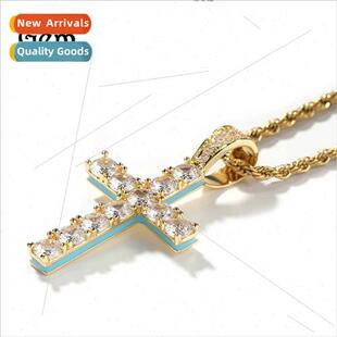 Europe side zirconia retro set necklace cross new luminous