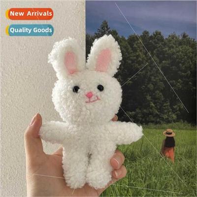 Korean niche crooked mouth rabb plush keychain girl heart do