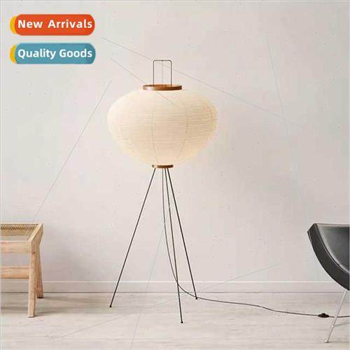 Japanese simple rice paper floor lamp B&B retro wabi-sabi de
