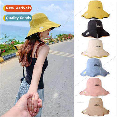 Brim double-sided fisherman hat spring summer fresh Korean