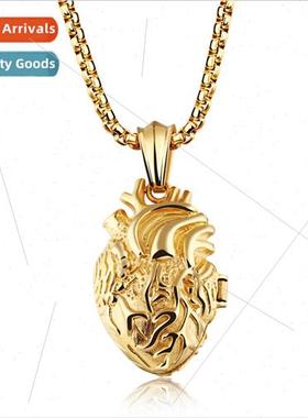 Jewelry Creative Human Organs Tanium Heart Pendant Openable