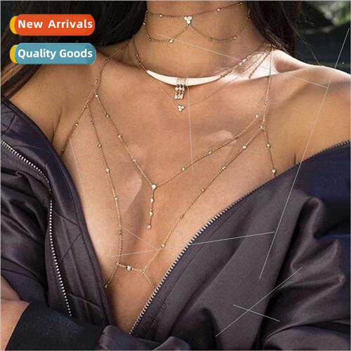 Europe Sexy Beach Casual Body Jewelry Chain Necklace Flash D