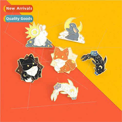 Europe Uned States  animal brooch fish rabb moon badge good