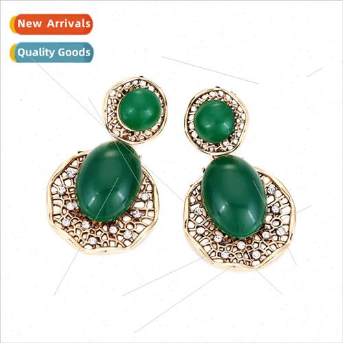 Personalized antique green color asure earrings personalized