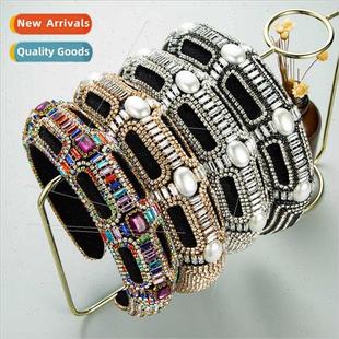 baroque heavy diamond Hair pearl Europe sponge velvet bands