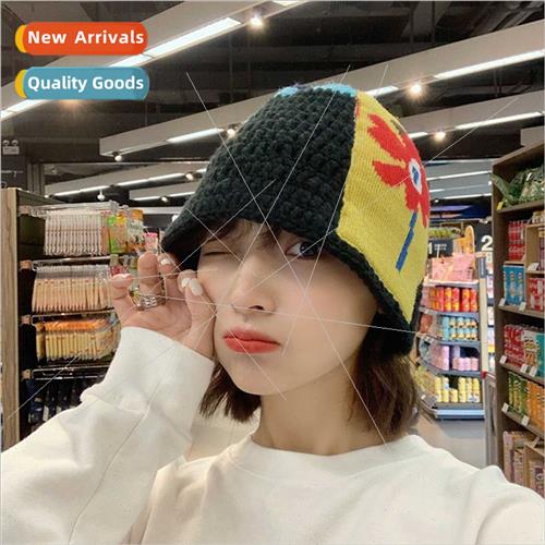 Knted fisherman hat female autumn winter tide Korean  ride J
