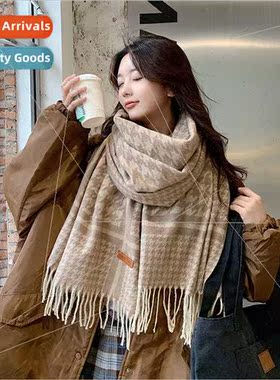 Thousbirds check scarf female winter 2023 new plaid scarf im
