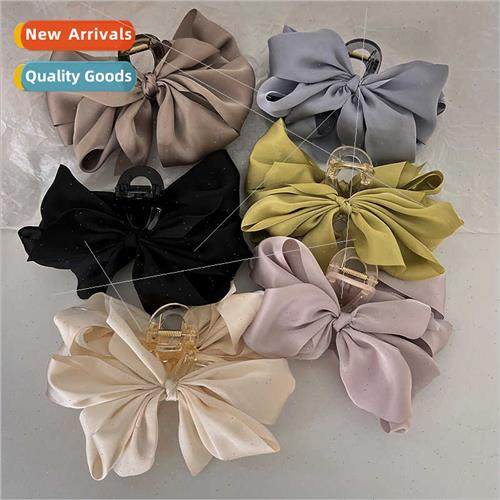 French satin bow hair clips scratch clip senior sense temper