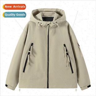Large size punching jacket men autumn light tide solid color