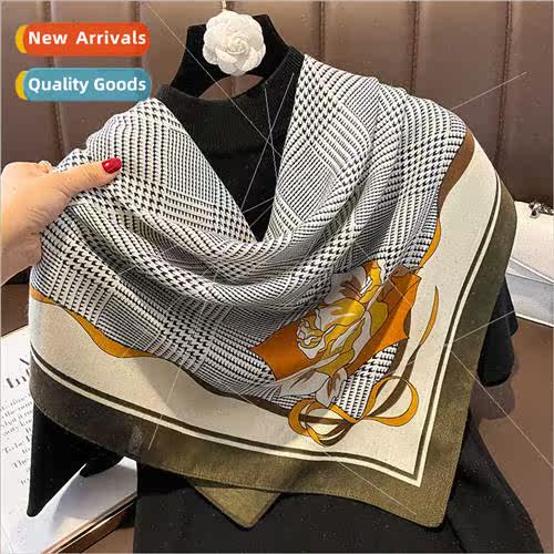 New fall winter retro plaid scarf silk scarf fashion neckerc