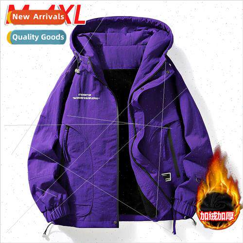 American retro clothes padded thickened hooded jacket men sp