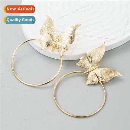 Europe fashion alloy butterfly personalized earrings female